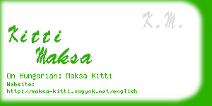 kitti maksa business card
